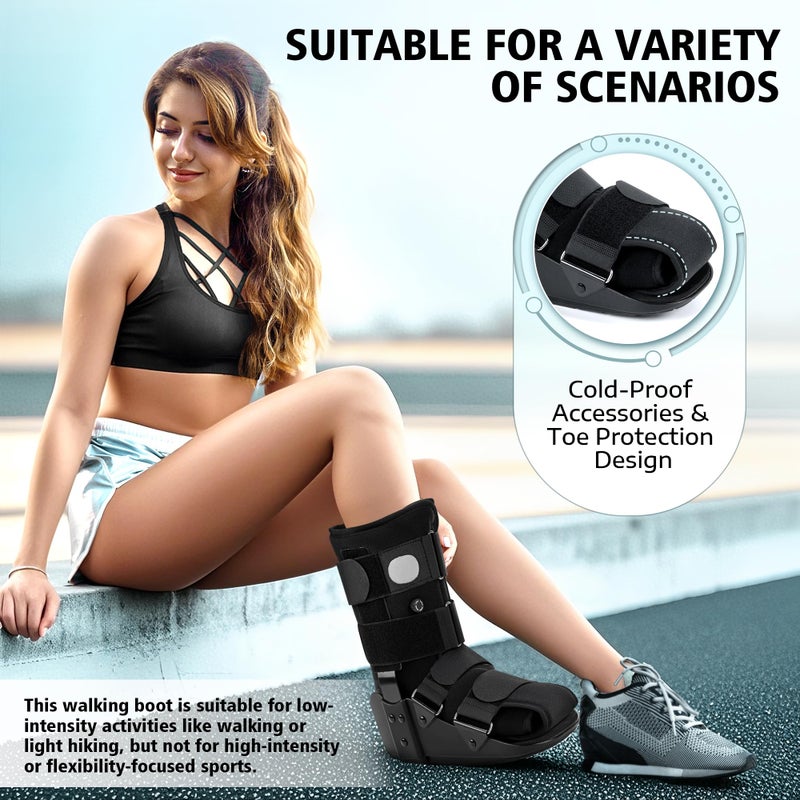 Medibot Advanced Walking Boot for Ankle Injuries & Fractures Adjustable Air Splint with Pump, Medium Black, Fits Shoe Size 6-10'', Men and Women - Image 4